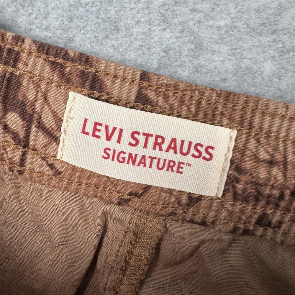 Levi Strauss Signature Cargo Shorts Mens Small Brown Camo Print 9in Inseam NEW - Picture 4 of 9